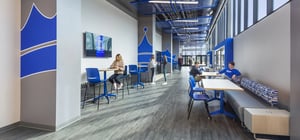 Modern high school commons after new renovation construction