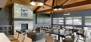 Modern country club palmer lounge with various seating options
