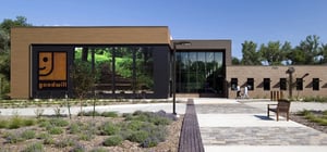 Exterior shot of modern goodwill community center