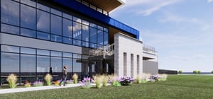 Architectural rendering of a corporate headquarters lower level