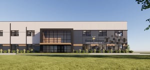 Rendering of exterior Sioux Honey building entrance
