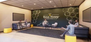 Rendering of Sioux Honey work breakout space