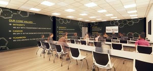 Rendering of Sioux Honey training room with people
