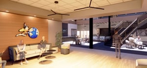 Rendering of Sioux Honey lobby with people