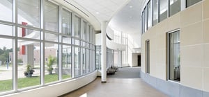 Modern ER entry corridor with curved architecture design