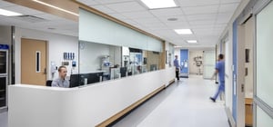 Modern nurse's station pediatric hospital wing