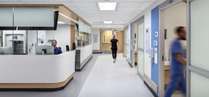 Modern nurse's station pediatric hospital wing