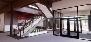 Architectural rendering of Morningside University School of Business main stairs