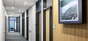 Blank Honors Center corridor with rooms