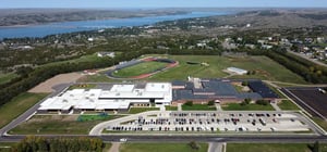 Aerial shot of chamberlain elementary school campus