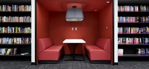 Renovated high school media center book nook